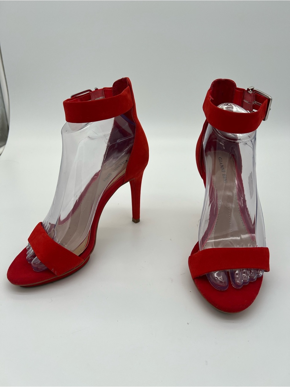 Gianni Bini Lizette Red Suede Ankle Strap Sandals size 7.5